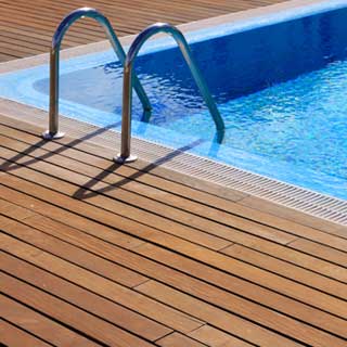 Teak Wood Flooring with Pool